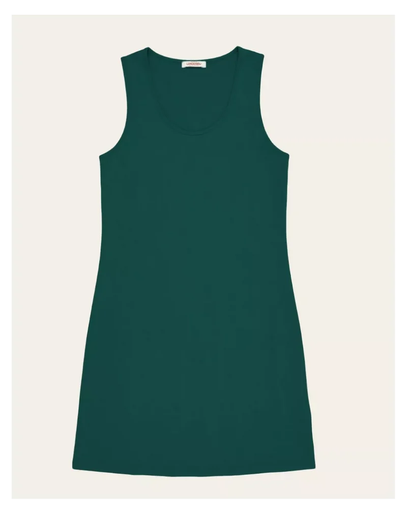 Robe sans manche vert cyprès