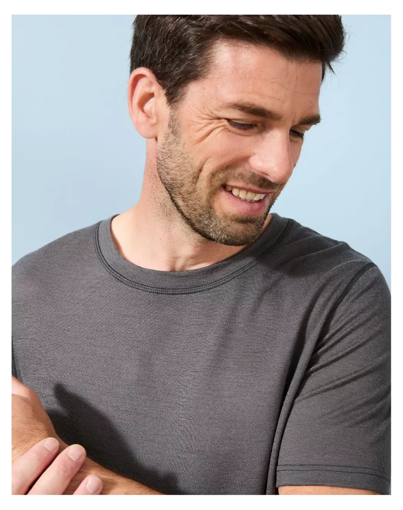 T-shirt laine mérinos Homme Gris
