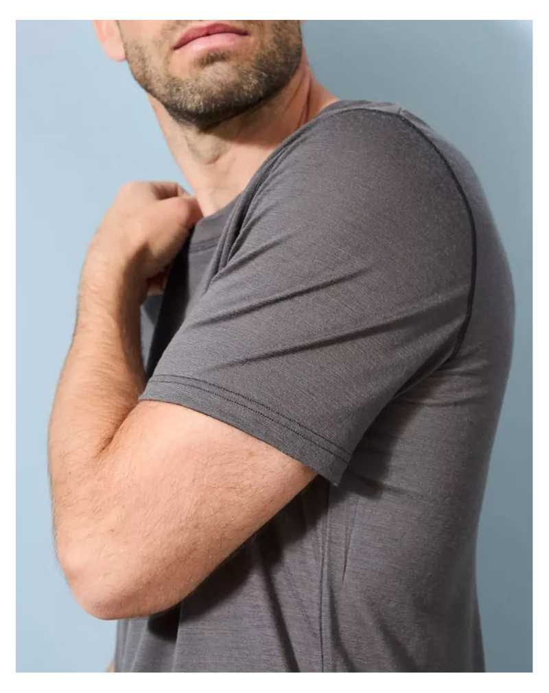 T-shirt laine mérinos Homme Gris