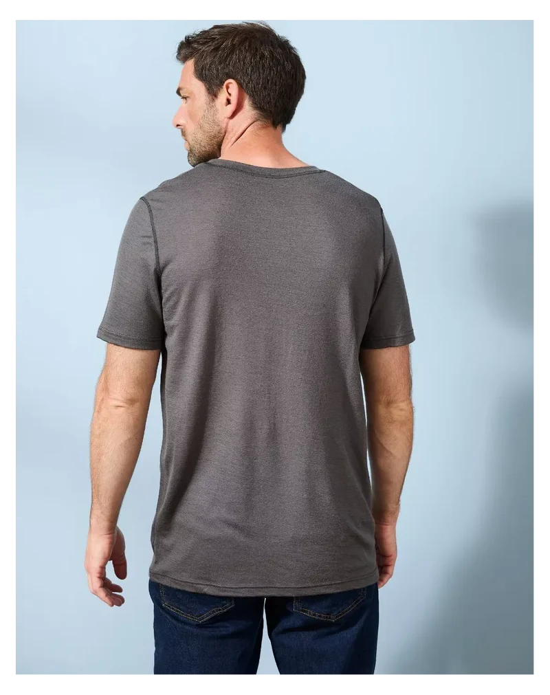 T-shirt laine mérinos Homme Gris
