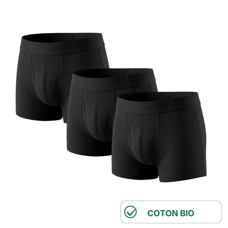 Pack de 3 BOXERS NOIRS en coton