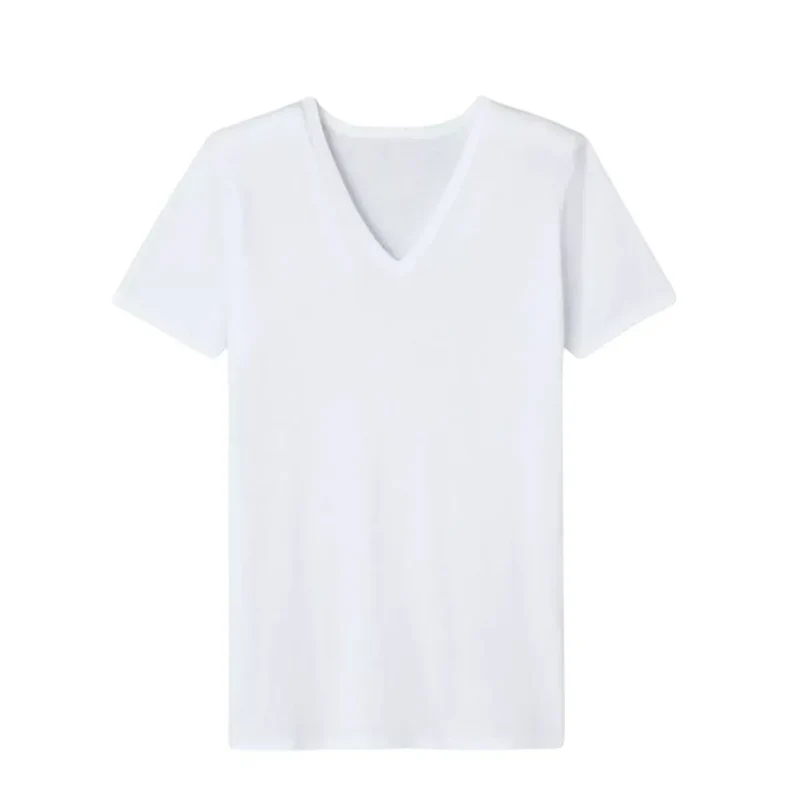 T-shirt homme Col V Blanc