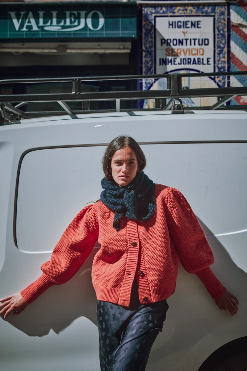HORTENSE Bandana in Mohair & Silk - Midnight Blue