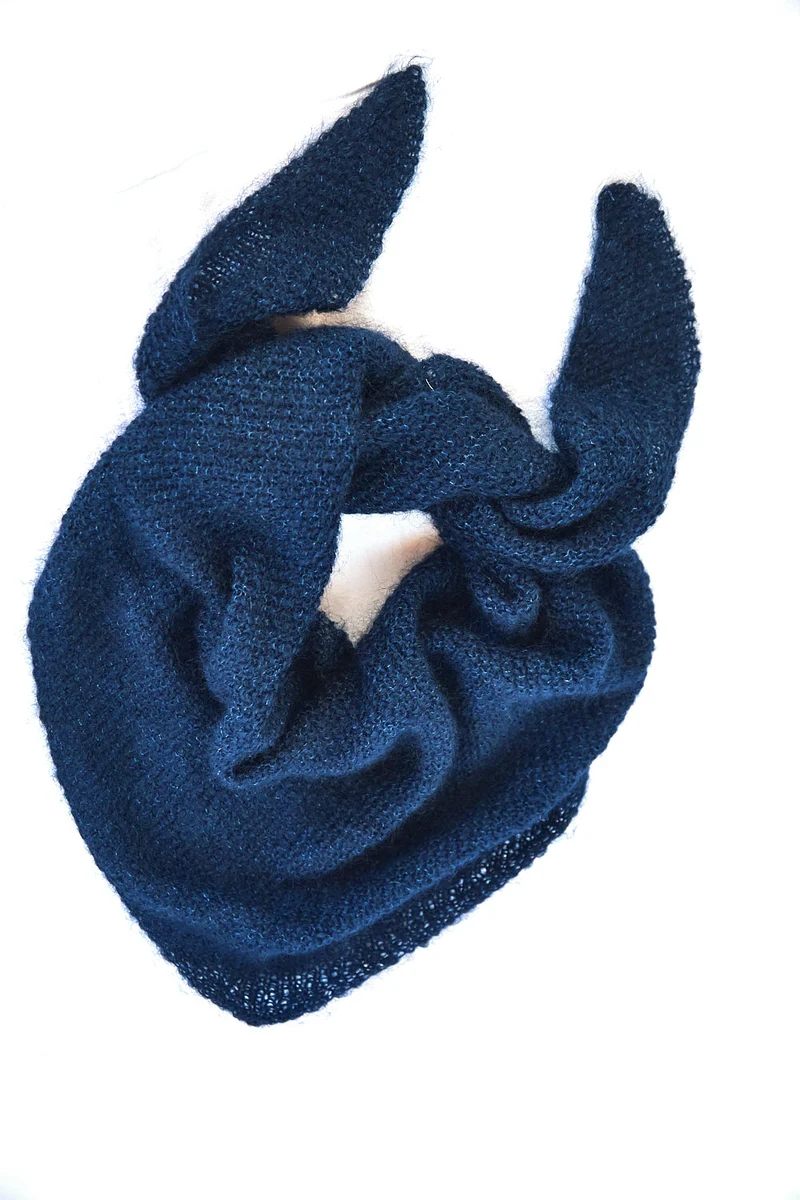 HORTENSE Bandana in Mohair & Silk - Midnight Blue