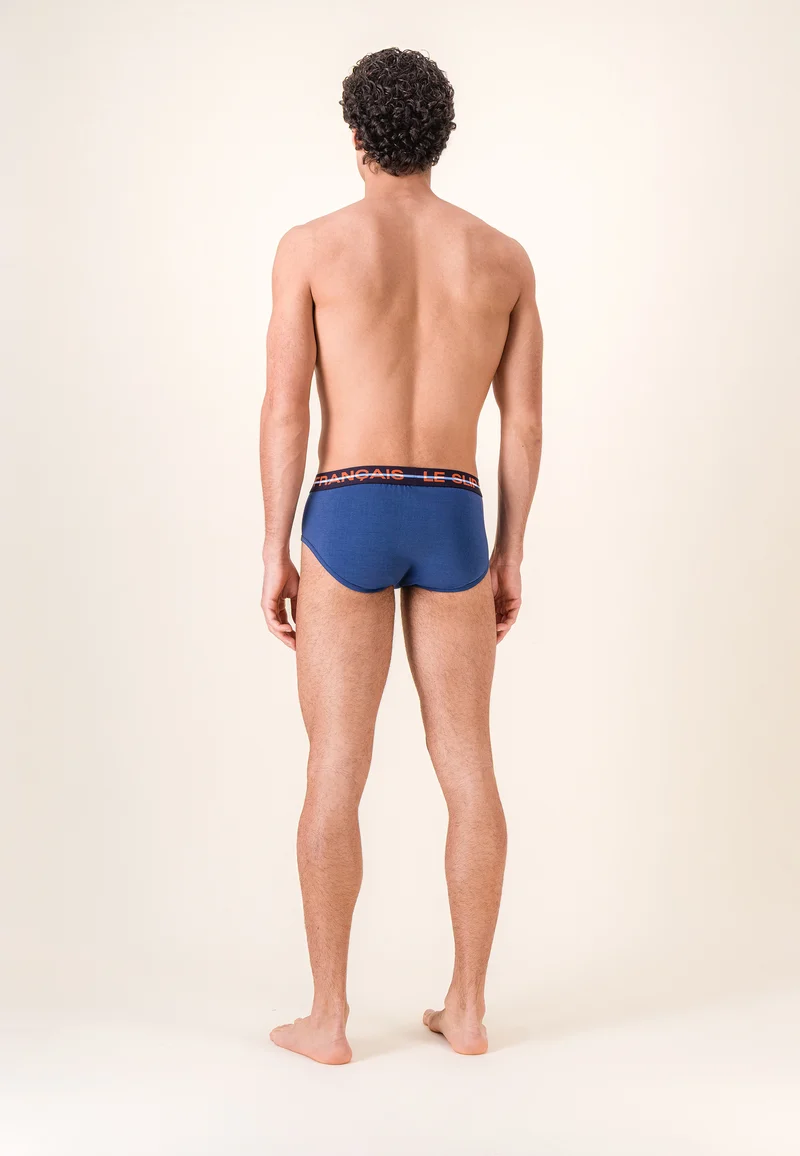 Lot de 3 slips en coton - Slips Bleu Ciel Bleu Acier Rouge Brique