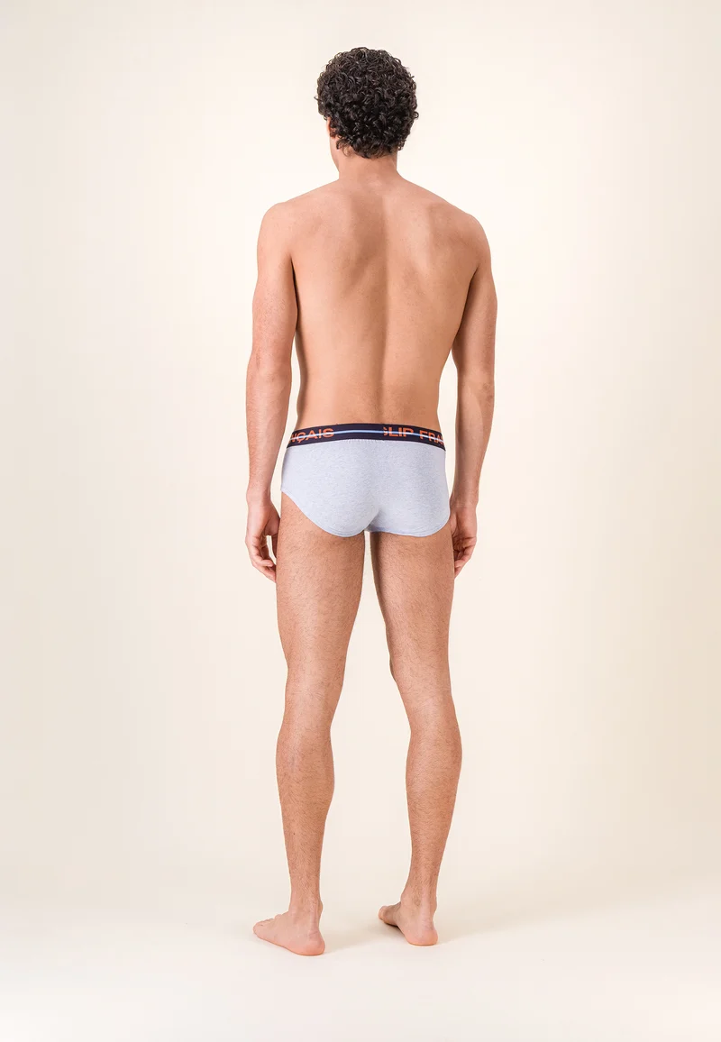 Lot de 3 slips en coton - Slips Bleu Ciel Bleu Acier Rouge Brique
