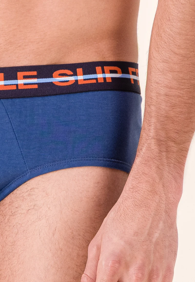 Slip bleu en coton - Intrépide Bleu Acier