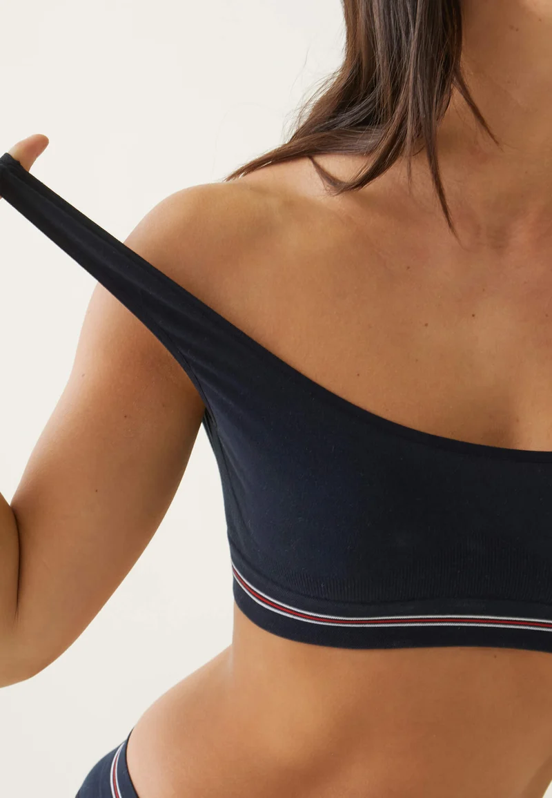 Ensemble Culotte Brassière En Coton Sans Couture - Ensemble Cathy Anaïs Marine