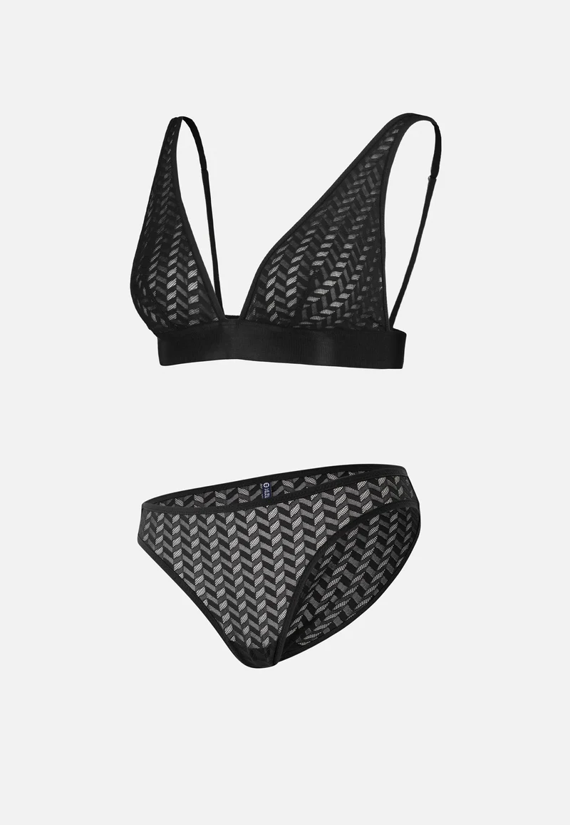 Ensemble de lingerie en dentelle - Noir