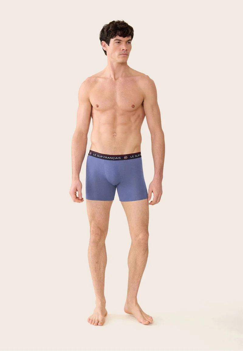 Boxer long bleu en coton - Redoutable Long Bleu Jean