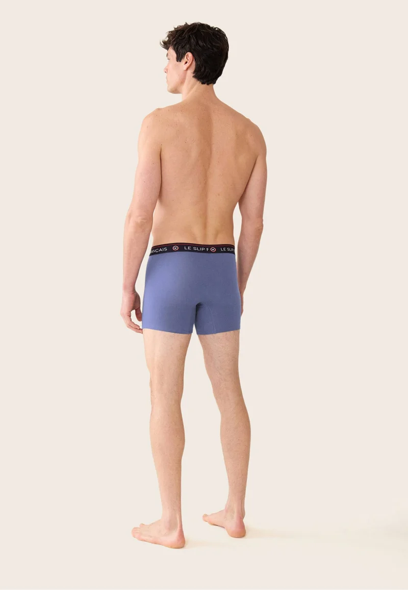 Boxer long bleu en coton - Redoutable Long Bleu Jean