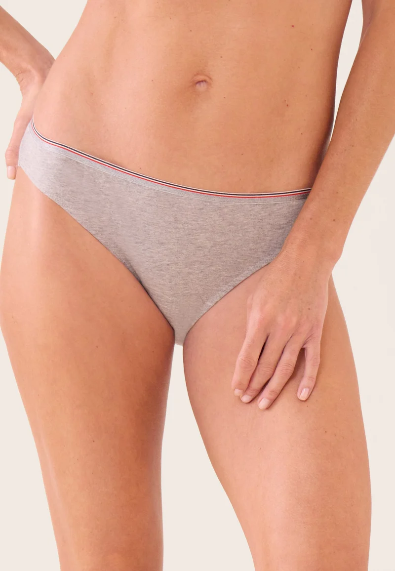Lot de 7 culottes en coton - Lucette Blanc Marine Noir Gris Marinière Rouge Marine