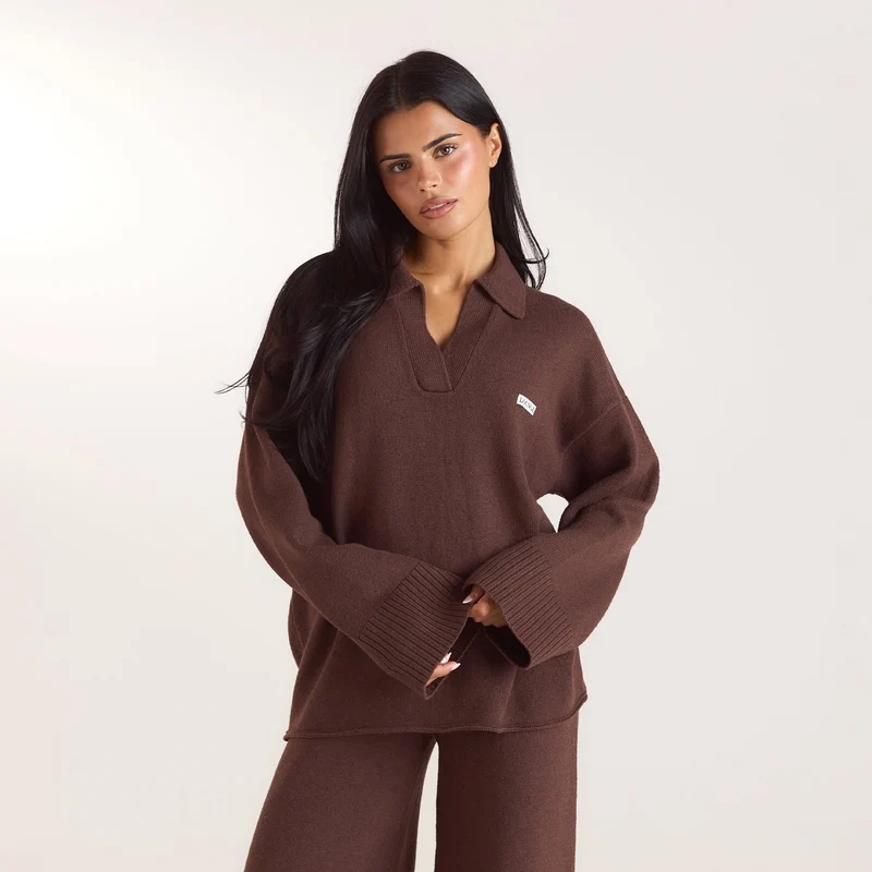 Pull en Maille à Demi-patte - Chocolat