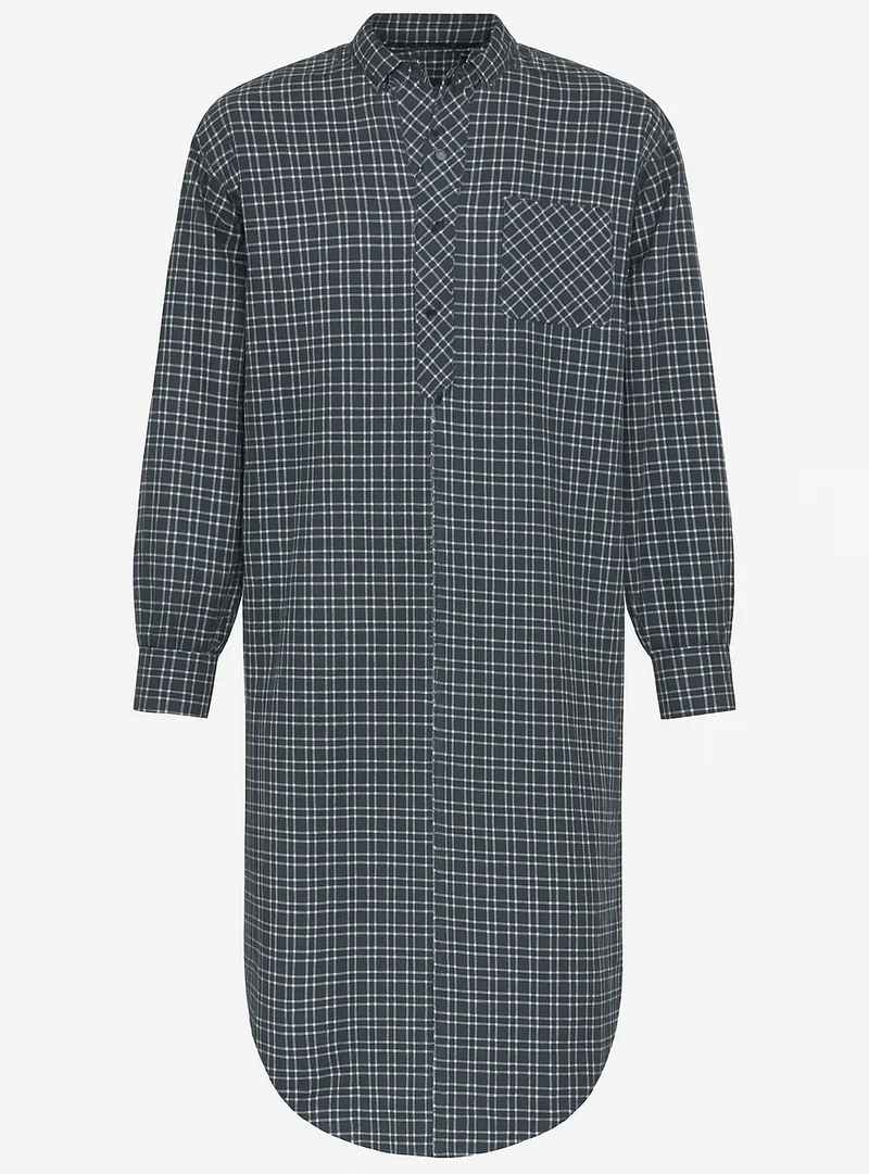 Liquette chaude homme en coton ecossais bleu