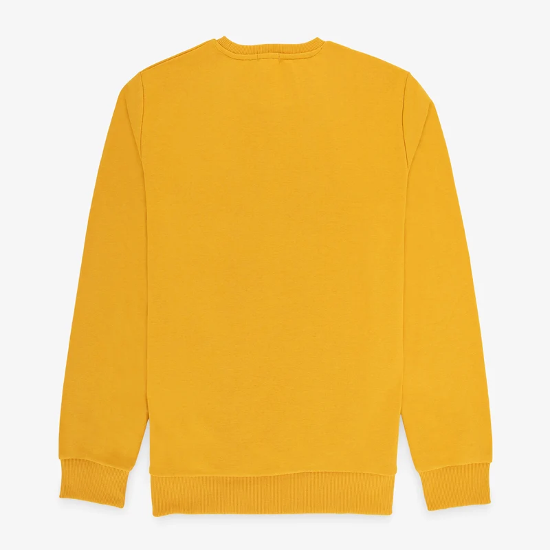 Sweat col rond Stanley en coton molletonné jaune