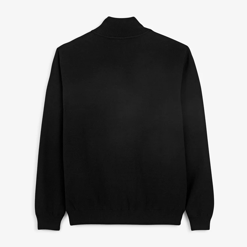 Gilet zippé bi-matière noir Melton