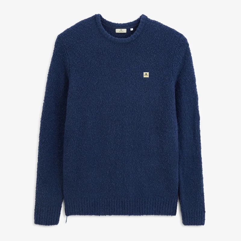 Pull laine bouclette col rond bleu indigo Murray SBPLAY