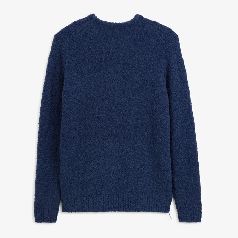 Pull laine bouclette col rond bleu indigo Murray SBPLAY
