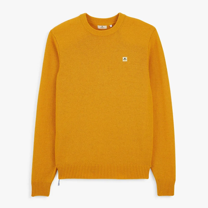 Pull col rond laine lambswool jaune Madani SBPLAY