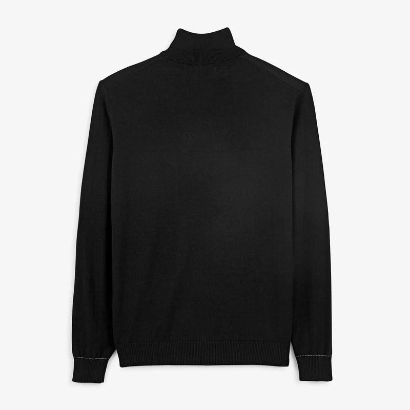 Pull laine col montant noir Massia