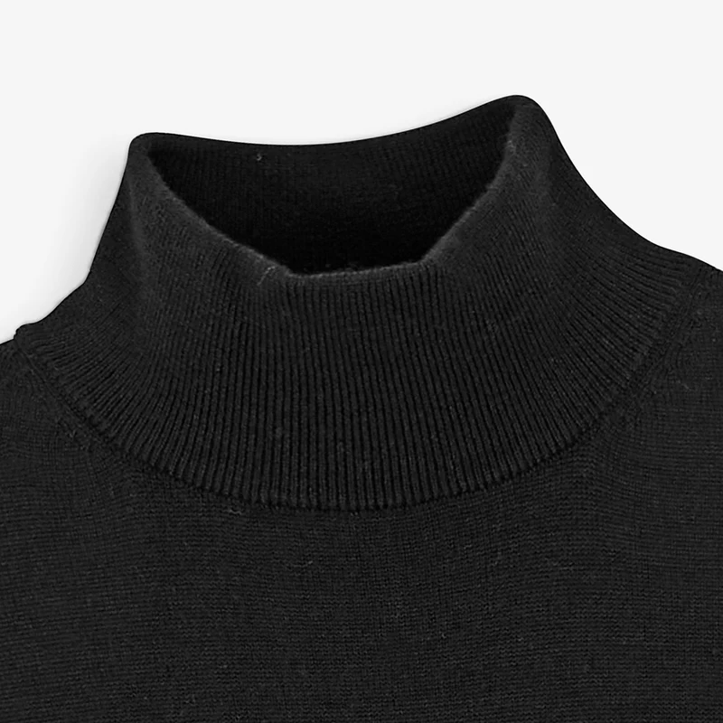 Pull laine col montant noir Massia