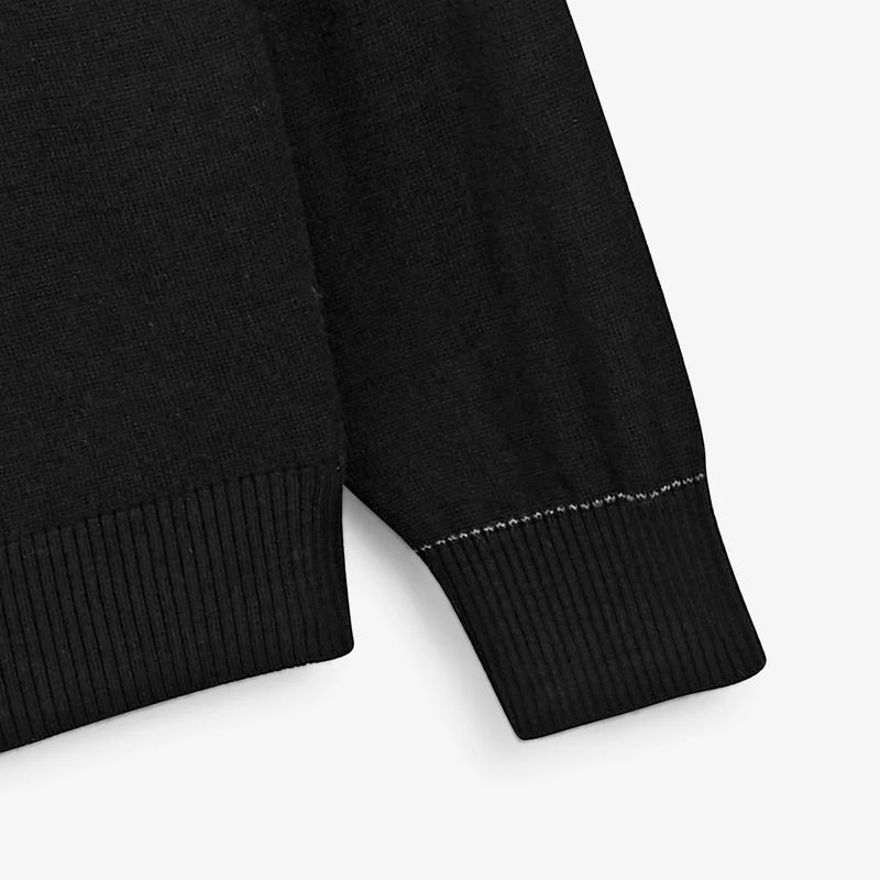 Pull laine col montant noir Massia