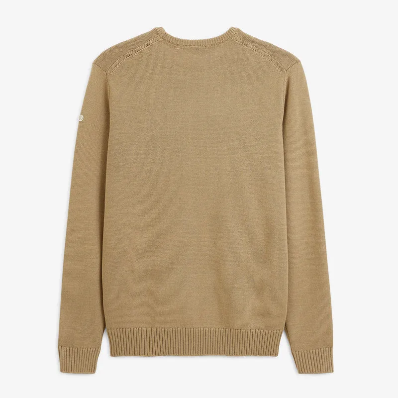 Pull jacquard laine col rond beige Mohan BLANCO BIARRITZ