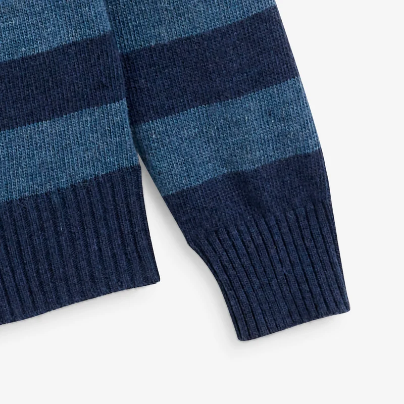 Pull rayé laine col rond bleu marine foncé Mirzan