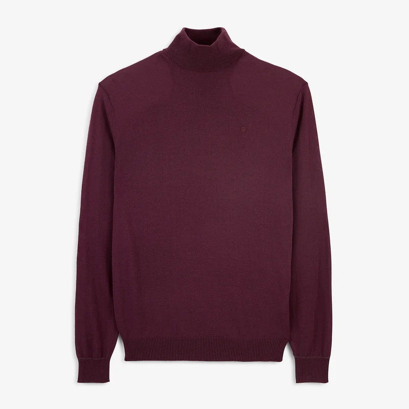 Pull laine col montant rouge Massia