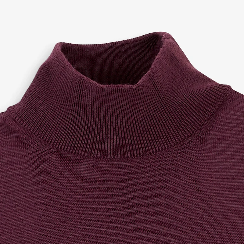Pull laine col montant rouge Massia