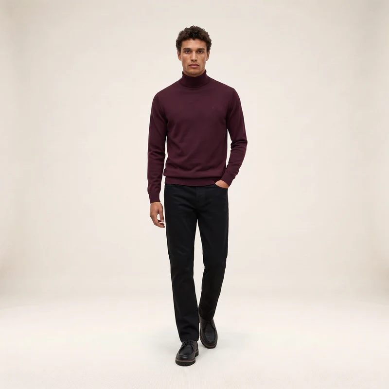 Pull laine col montant rouge Massia