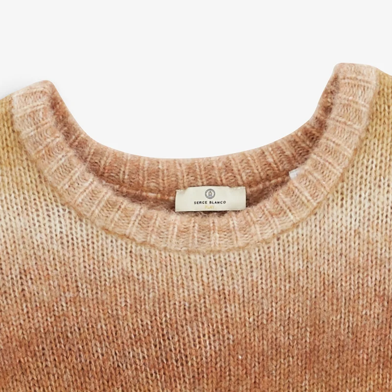 Pull dégradé col rond marron caramel Merlin SBPLAY