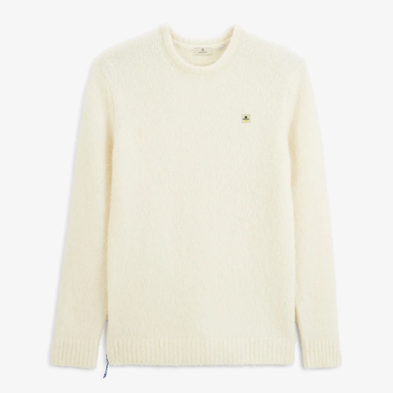 Pull laine bouclette col rond blanc ivoire Murray SBPLAY