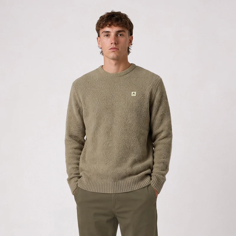 Pull laine bouclette col rond beige Murray SBPLAY