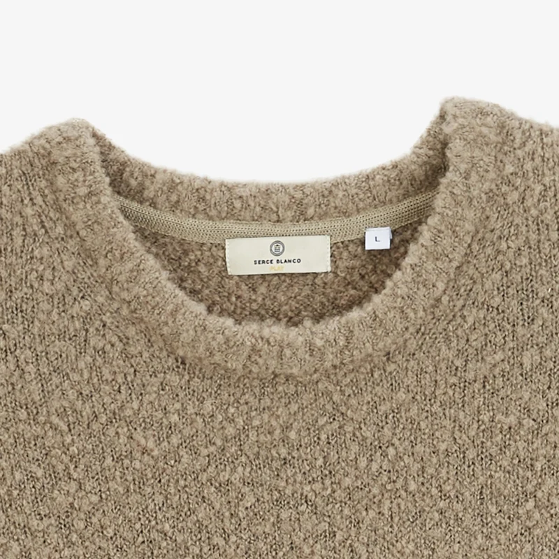 Pull laine bouclette col rond beige Murray SBPLAY