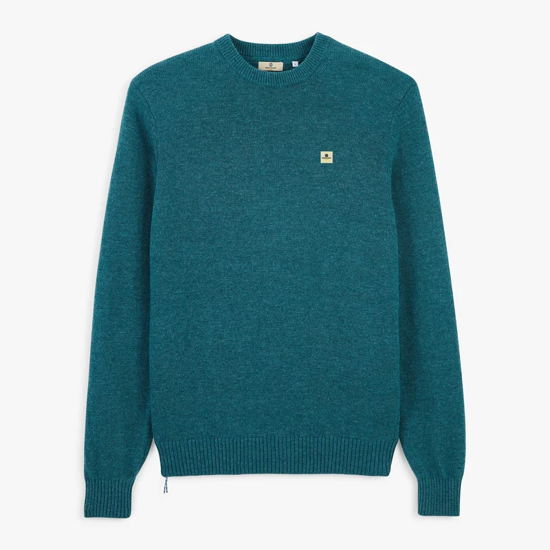 Pull col rond laine lambswool bleu canard Madani SBPLAY