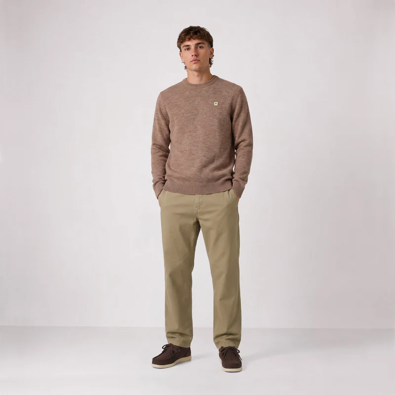 Pull col rond laine lambswool beige Madani SBPLAY