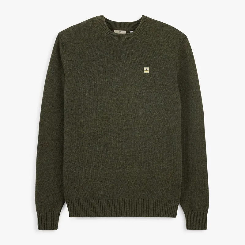 Pull col rond laine lambswool vert mousse Madani SBPLAY