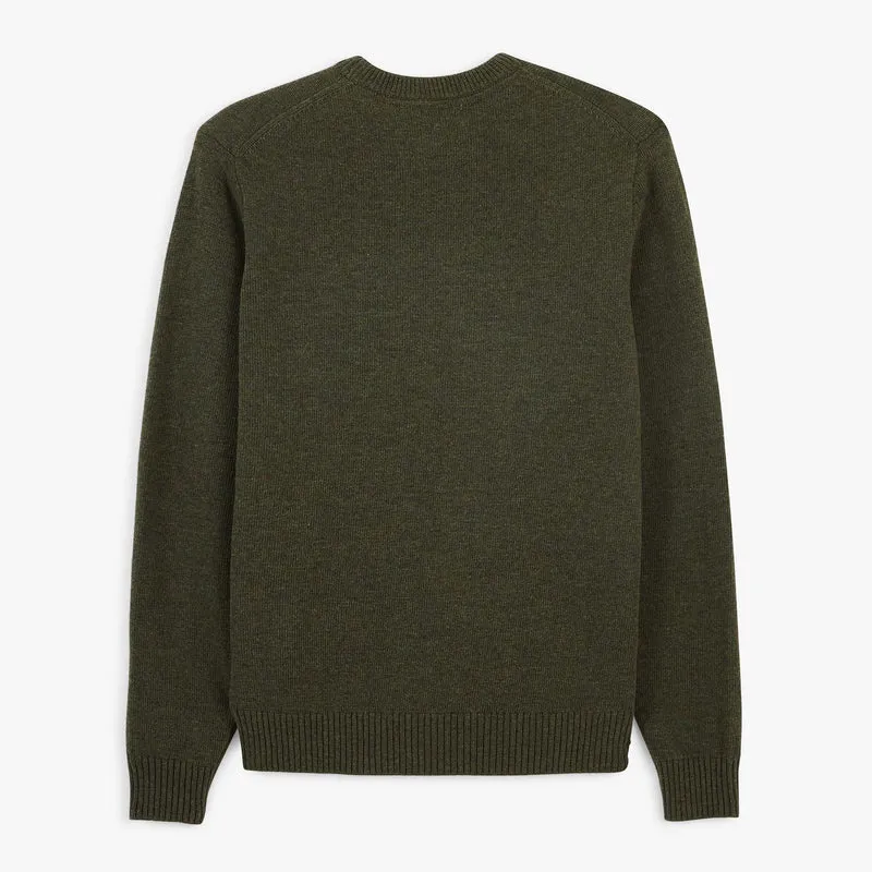 Pull col rond laine lambswool vert mousse Madani SBPLAY