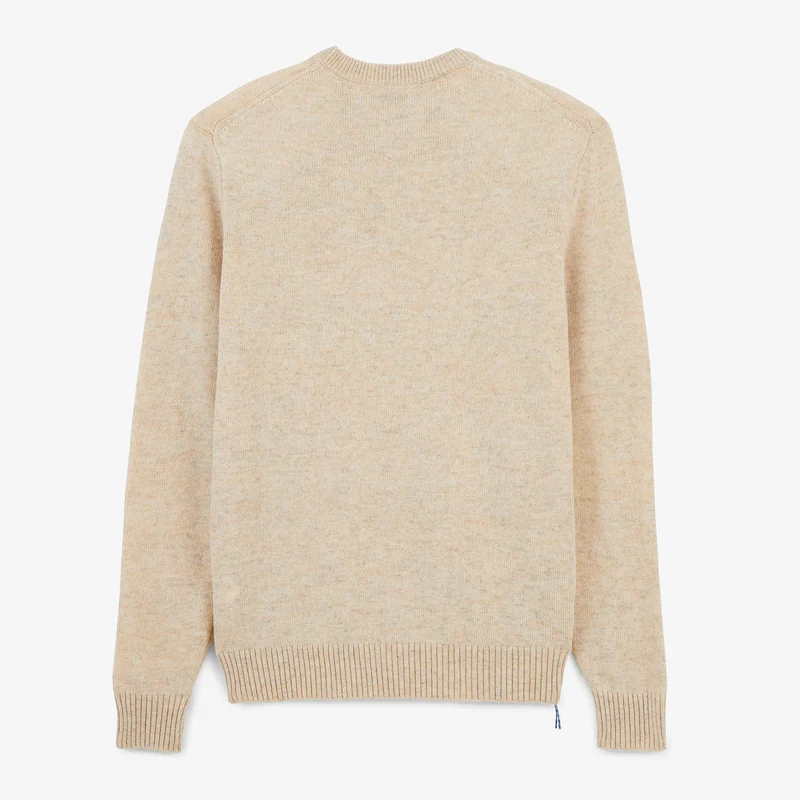 Pull col rond laine lambswool blanc cassé Madani SBPLAY