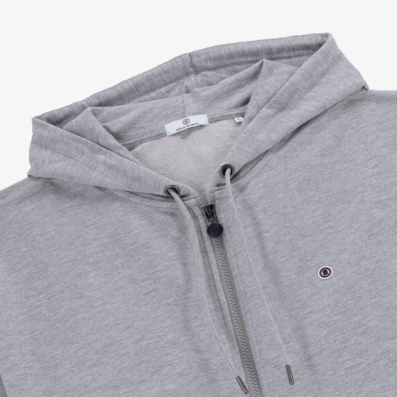 Sweat zippé à capuche Sidney en coton gris