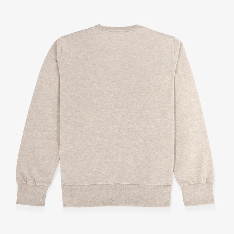 Sweat col rond Swim en coton beige chiné
