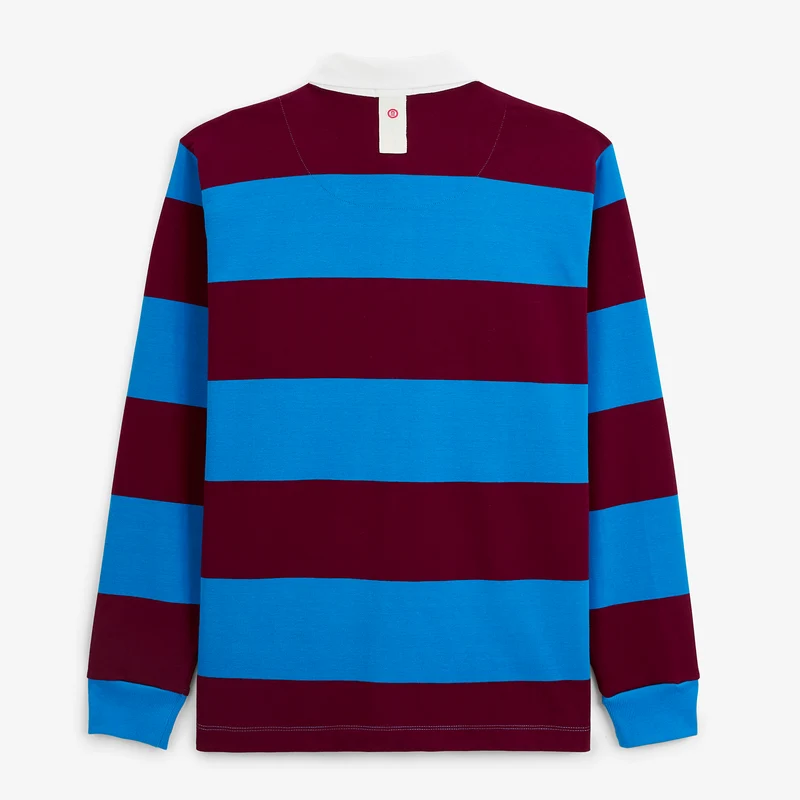 Polo rugby manches longues rayé coton rouge Funky Animals