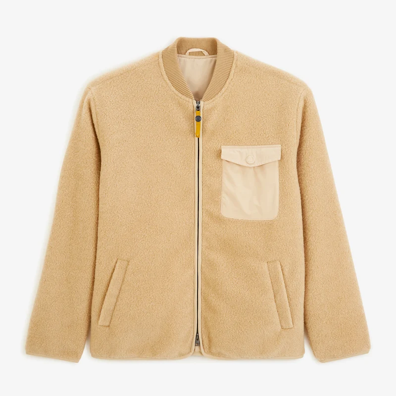 Blouson polaire moutonné beige sable Marcel