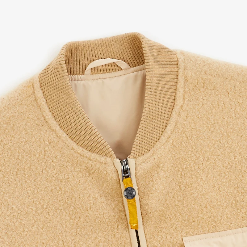 Blouson polaire moutonné beige sable Marcel