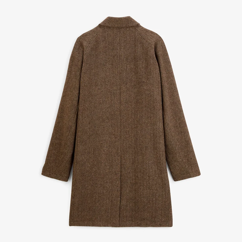 Manteau chevron laine mélangée marron Dante