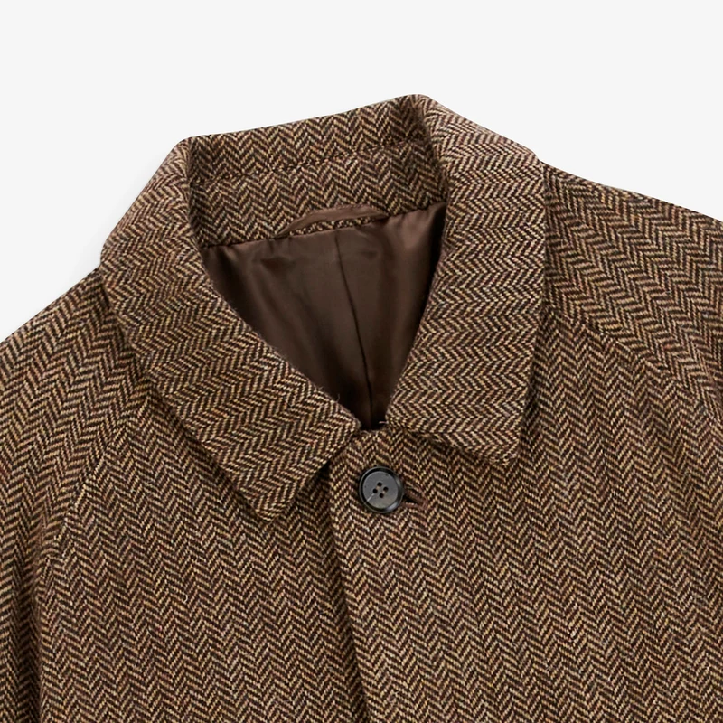 Manteau chevron laine mélangée marron Dante