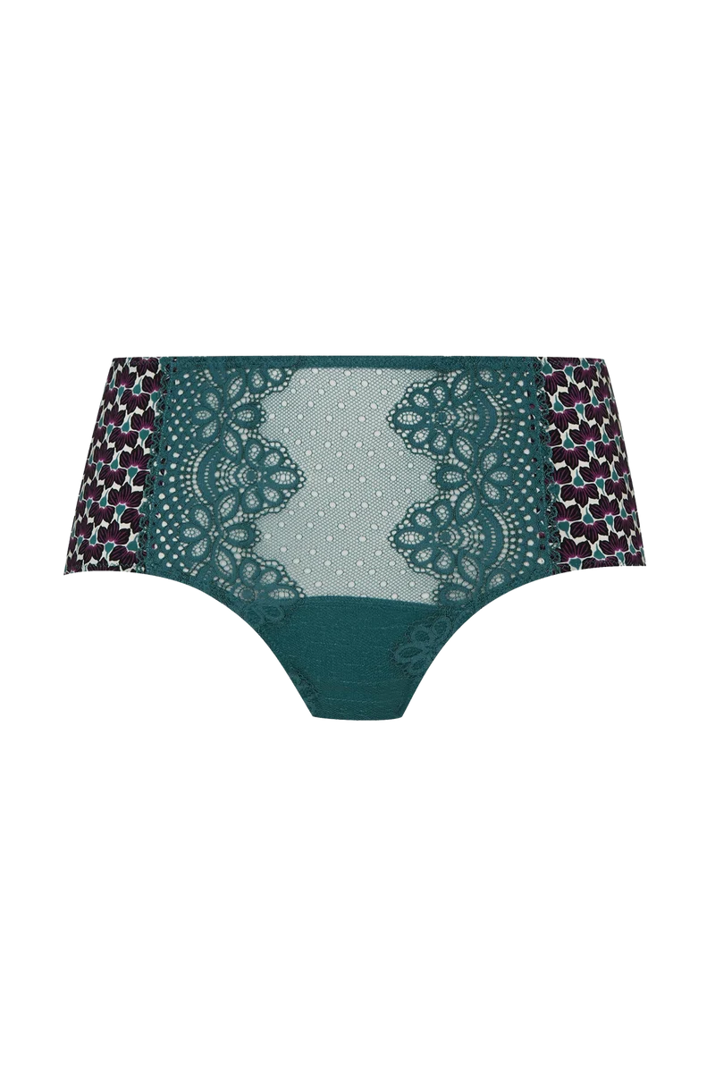 Shorty en dentelle et microfibre L'irrésistible - Imprimé folk