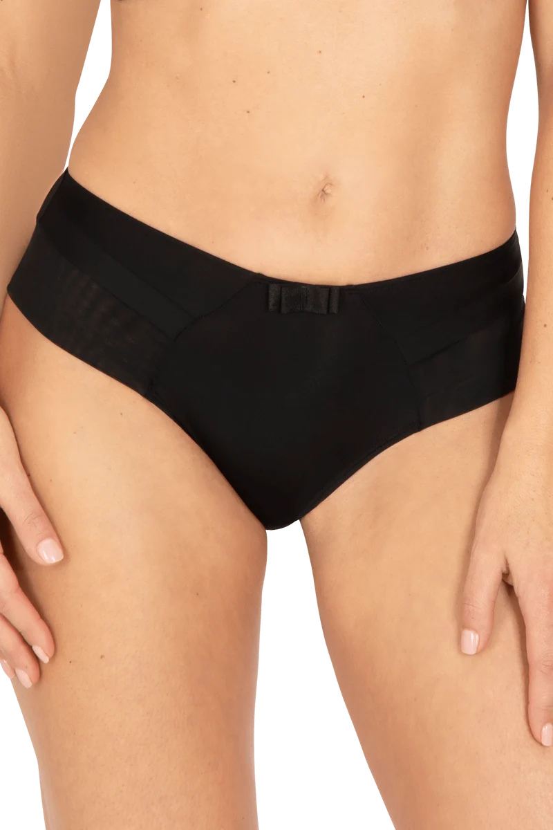 Slip brésilien Tulle Design - Noir