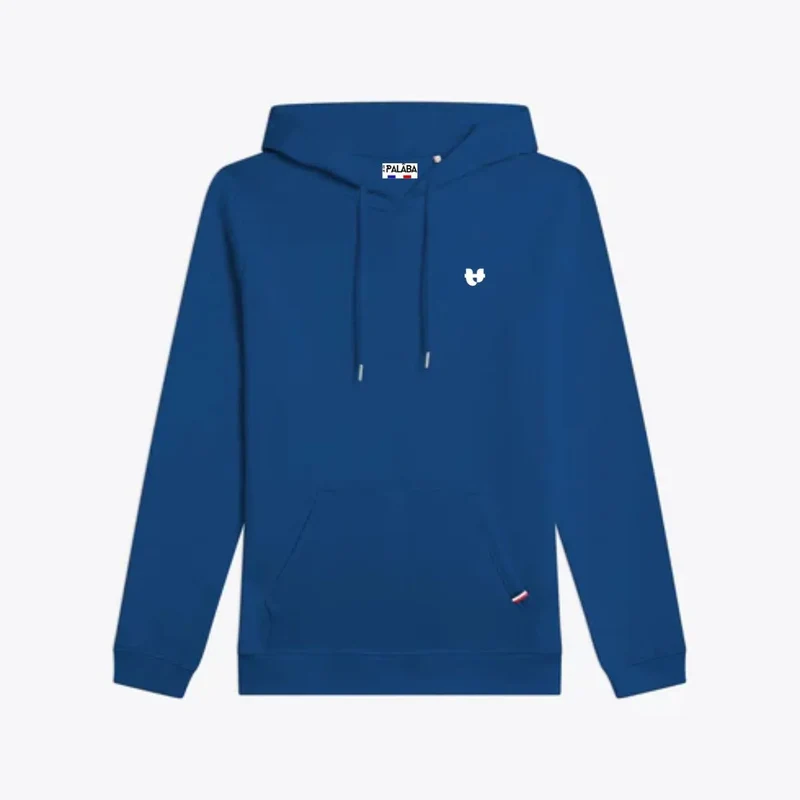 Sweat molletonné bleu électrique bord côte